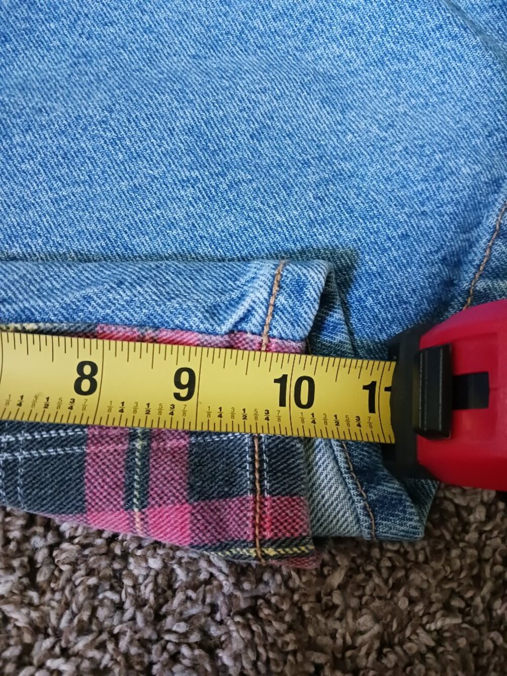 ZENA Vintage 90's Women's plaid jean shorts 11/12 - Picture 3 of 11